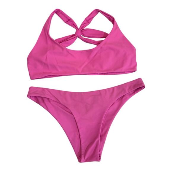 Zaful Pink Sporty Bikini with Cross-Back Design - Picture 1 of 6